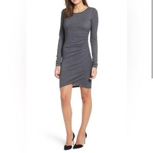 Women’s Leith Long Sleeved Bodycon Minidress - Gray- Size Med